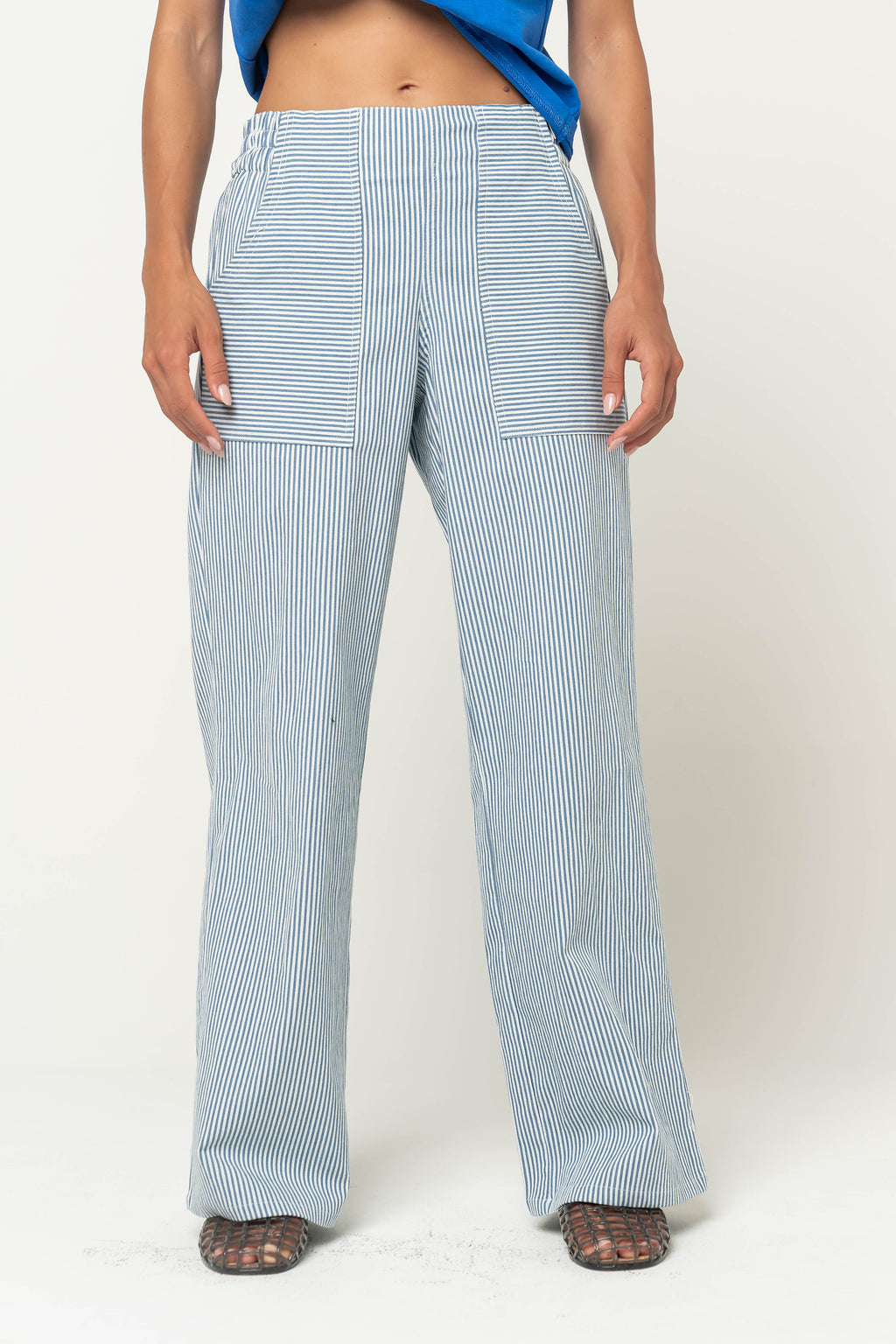 Gretta Striped Pants in Blue