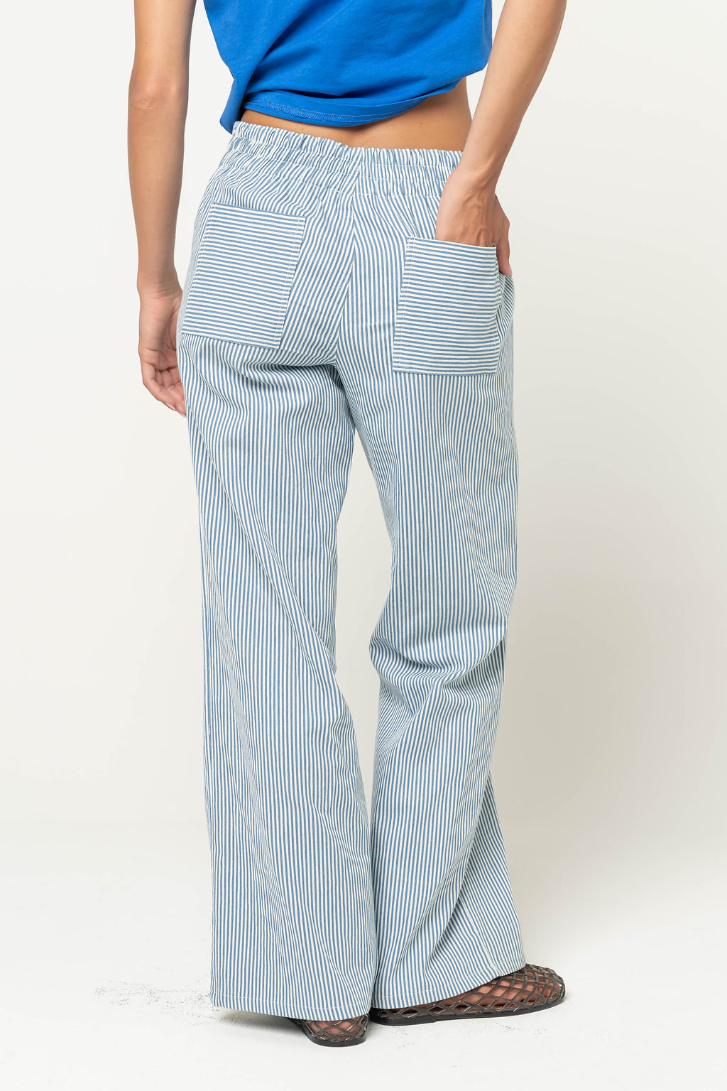 Gretta Striped Pants in Blue