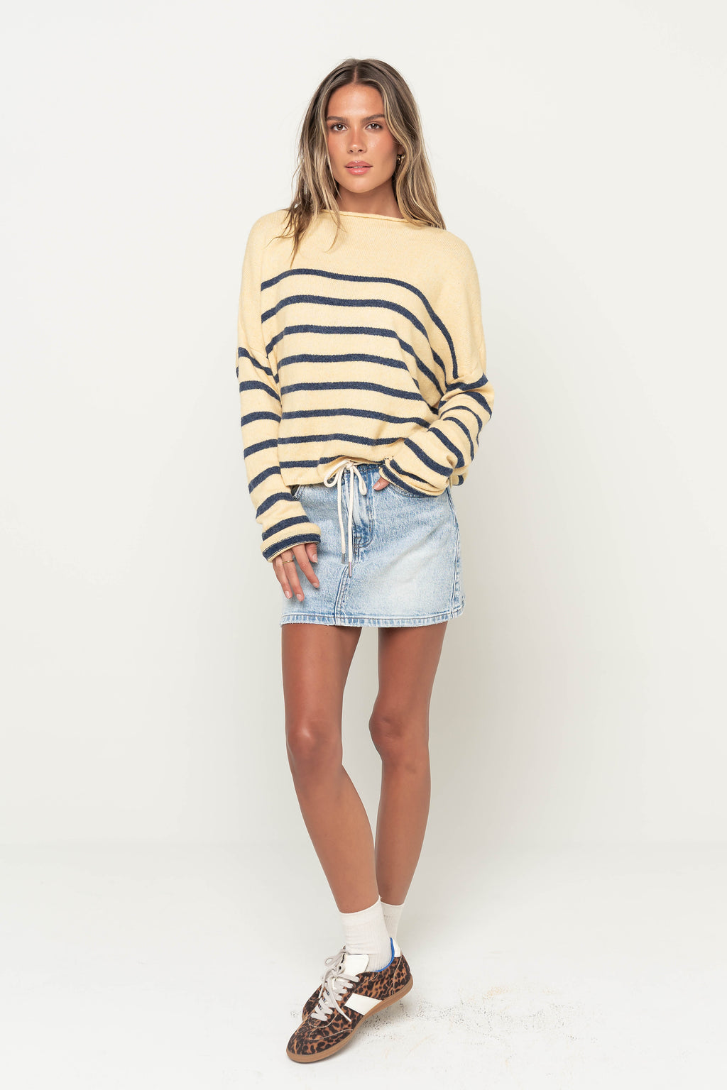 Jamie Tie Denim Mini Skirt
