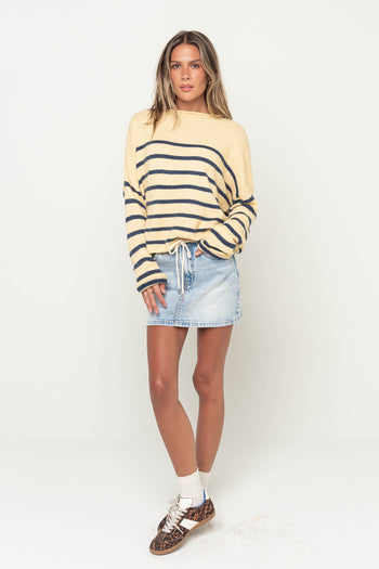 Jamie Tie Denim Mini Skirt