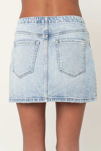 Jamie Tie Denim Mini Skirt