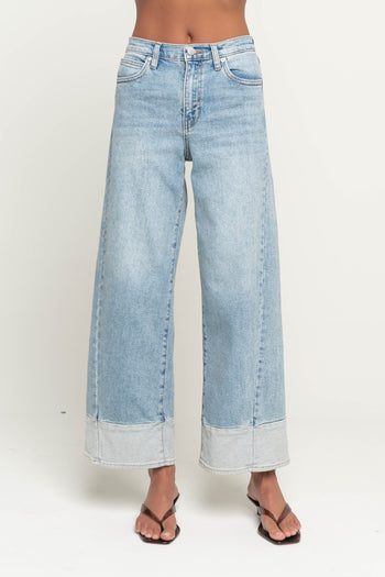 Sariah Contrast Baggy Wide Leg Jeans