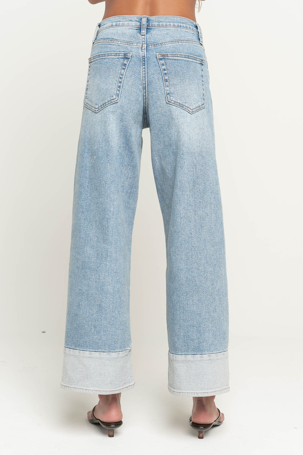 Sariah Contrast Baggy Wide Leg Jeans