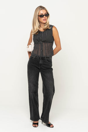 Marshall Straight Leg Jeans in Washed Black