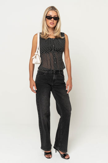 Marshall Straight Leg Jeans in Washed Black