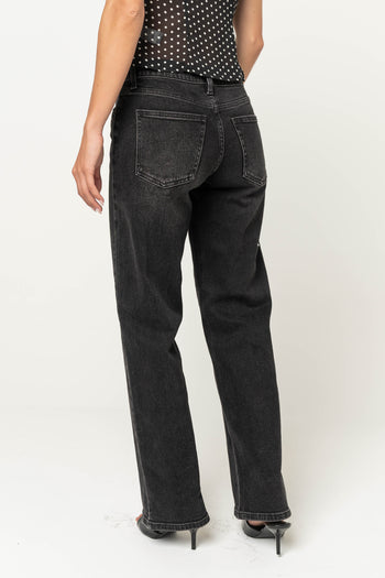 Marshall Straight Leg Jeans in Washed Black