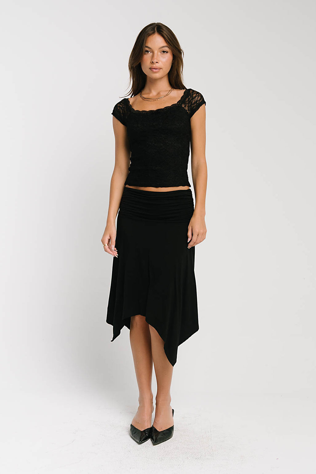 Lydia Asymmetrical Skirt in Black