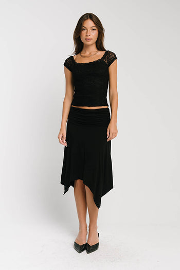 Lydia Asymmetrical Skirt in Black