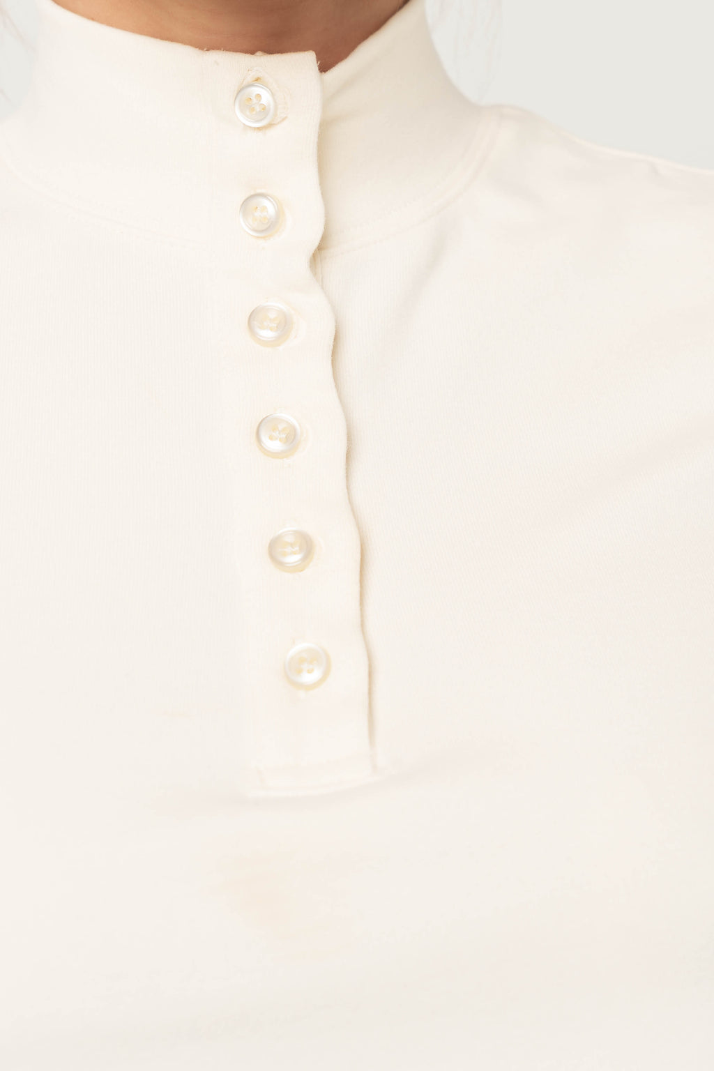 Miriam Mock Neck Top in Ivory