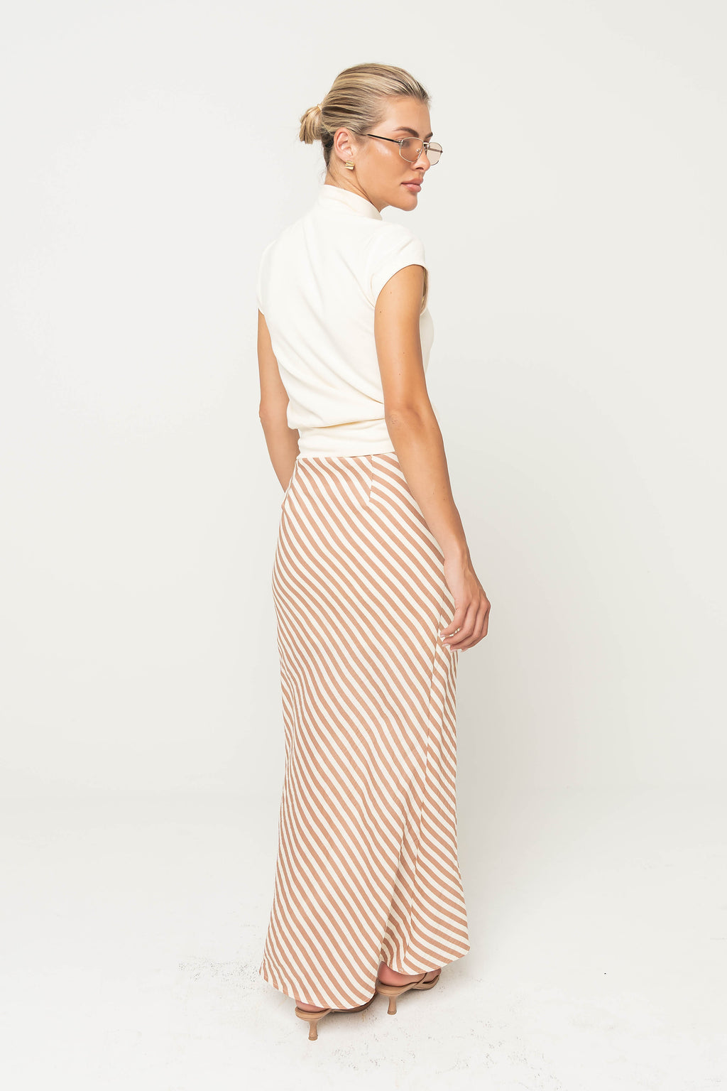 Miriam Mock Neck Top in Ivory