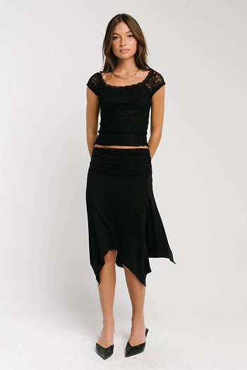 Lydia Asymmetrical Skirt in Black