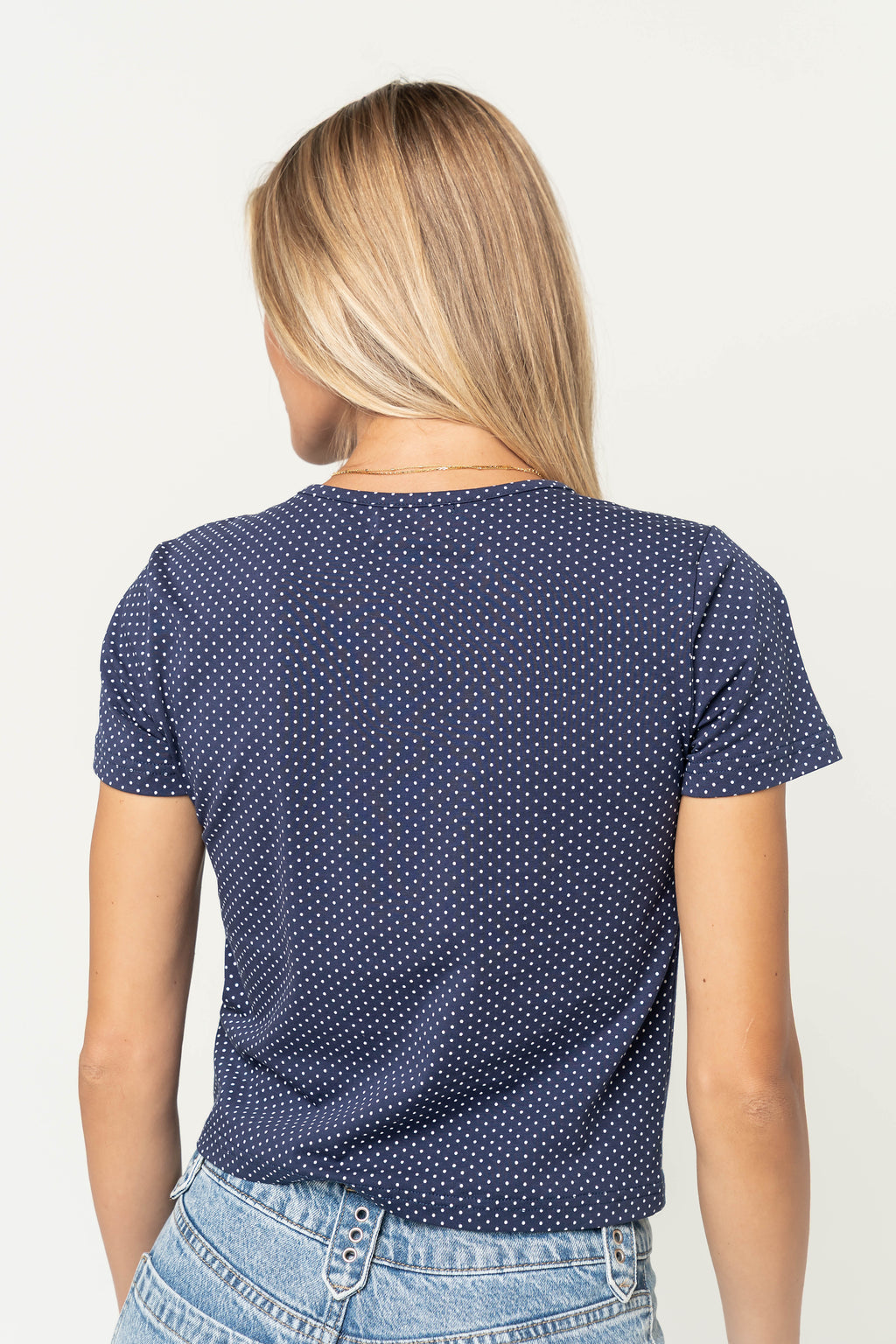 Millie Polka Dot Tee in Navy