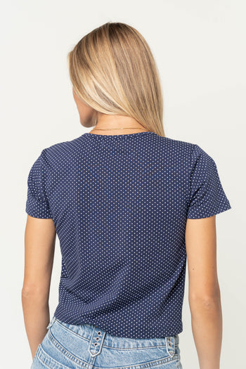 Millie Polka Dot Tee in Navy