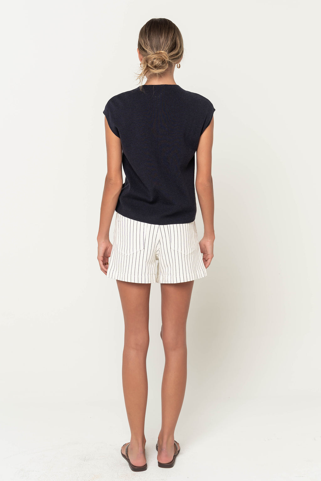 Cambria Sleeveless Cardigan in Navy