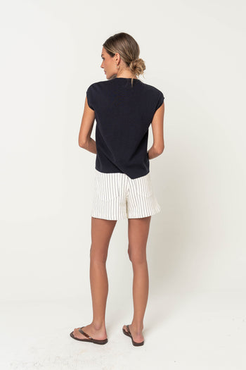 Cambria Sleeveless Cardigan in Navy