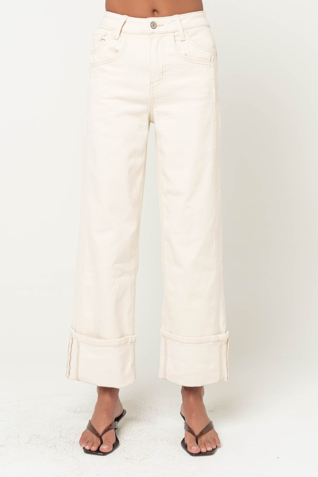 Sayla Cuffed Wide Leg Jeans