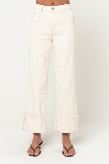 Sayla Cuffed Wide Leg Jeans