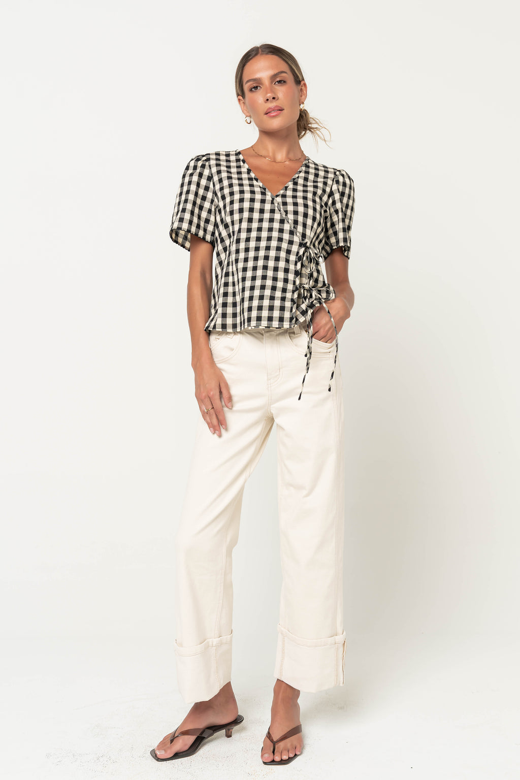 Sayla Cuffed Wide Leg Jeans