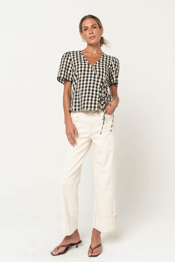 Sayla Cuffed Wide Leg Jeans