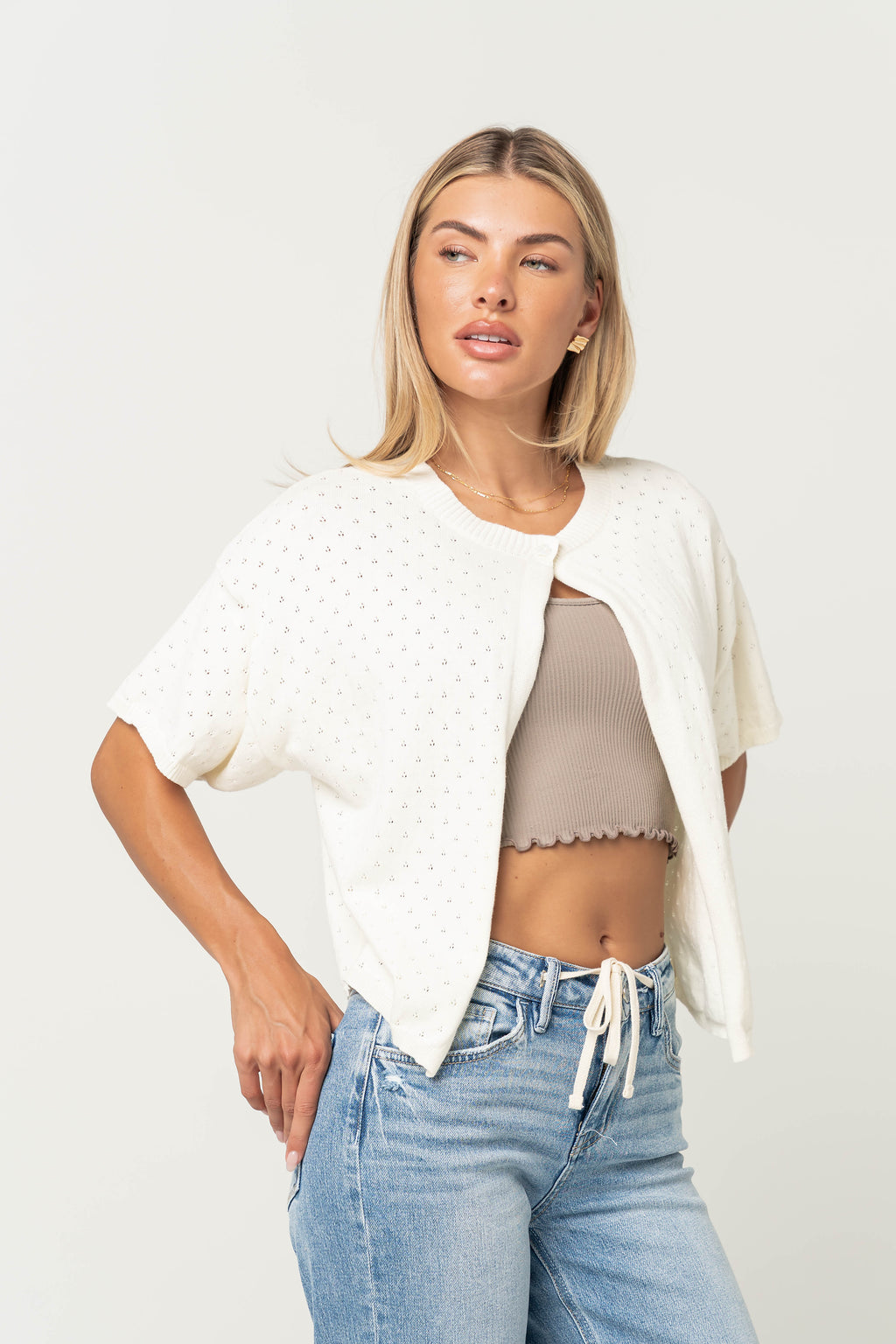 Selena Pointelle Cardigan