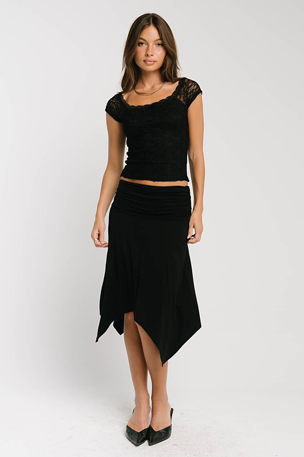 Lydia Asymmetrical Skirt in Black