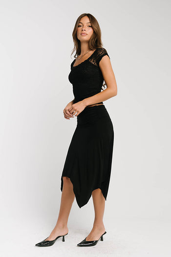 Lydia Asymmetrical Skirt in Black