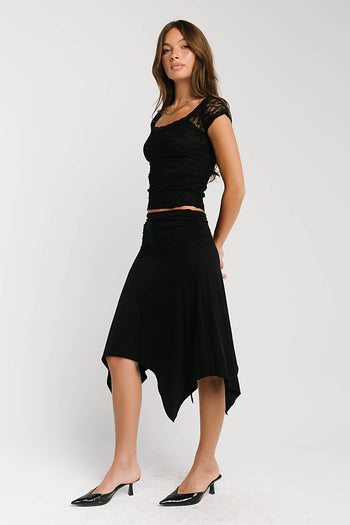 Lydia Asymmetrical Skirt in Black
