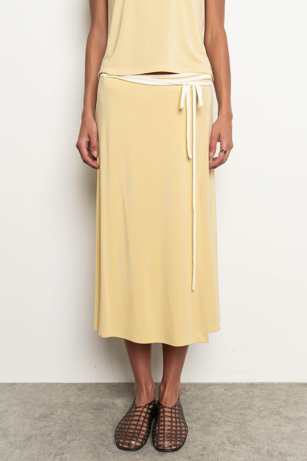 Belle Contrast Wrap Midi Skirt