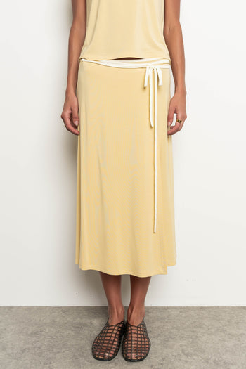 Belle Contrast Wrap Midi Skirt