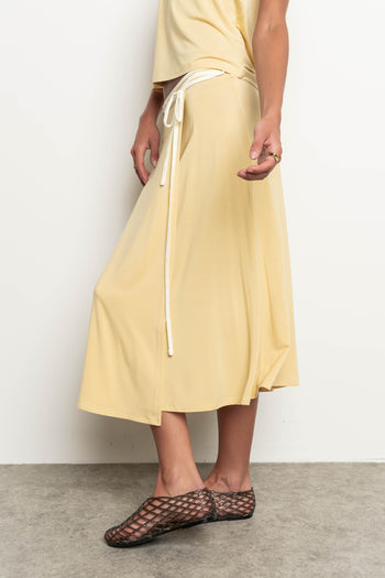 Belle Contrast Wrap Midi Skirt