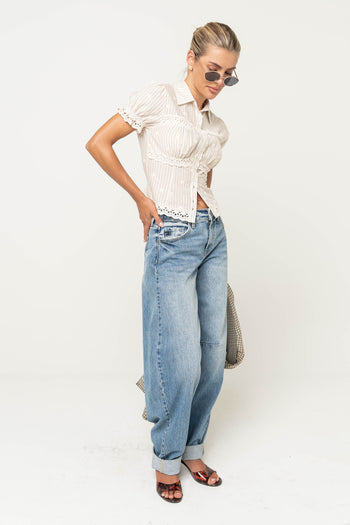 Danni Striped Collared Top