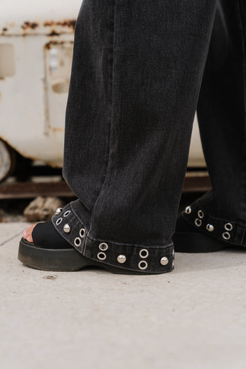 Delora Studded Wide Leg Jeans