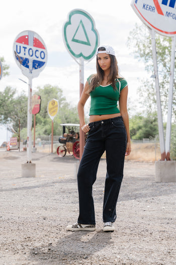 Jessi Contrast Top in Green