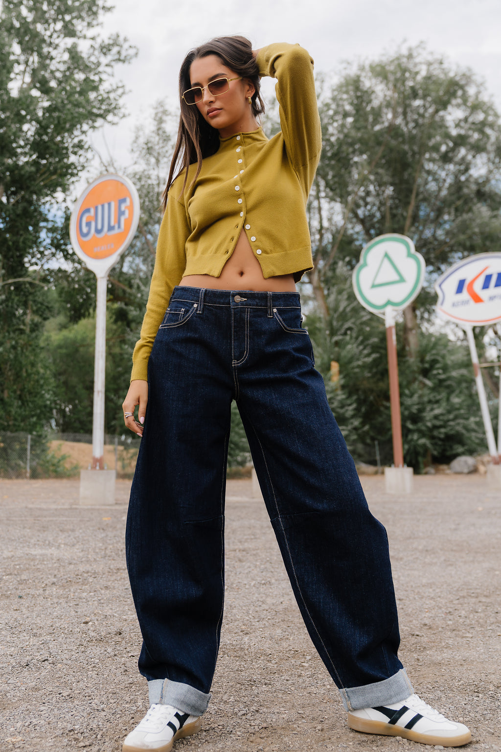 Maya Button Up Sweater in Chartreuse