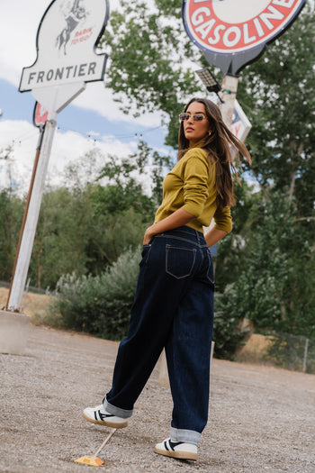 Maya Button Up Sweater in Chartreuse