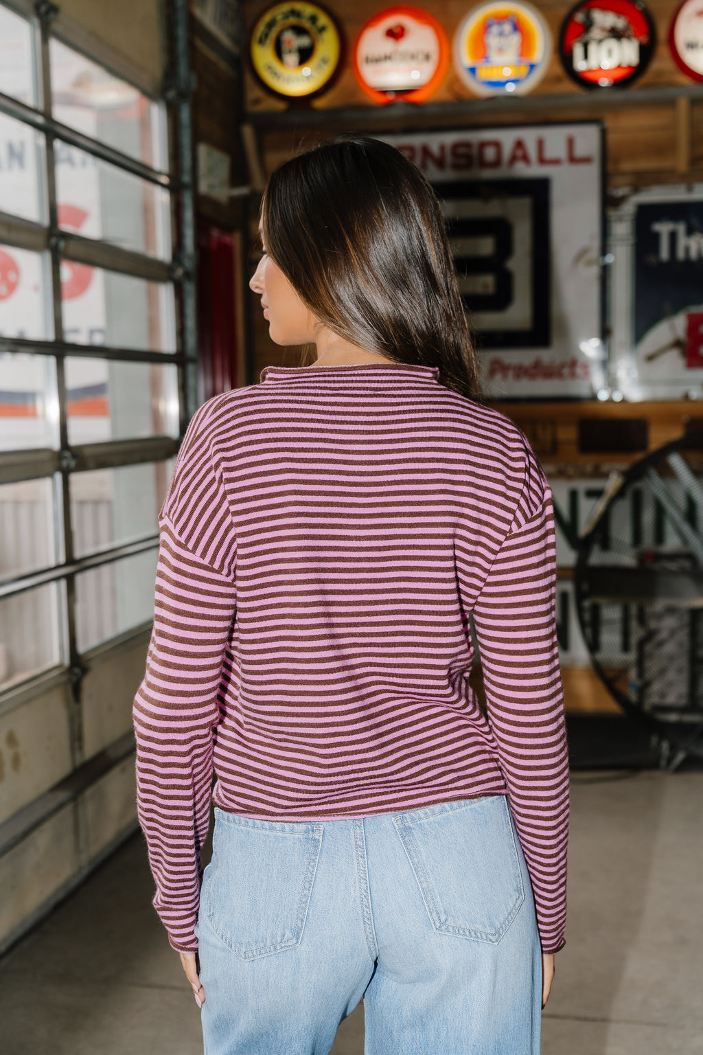 Julianne Striped Cardigan in Pink