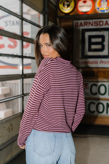 Julianne Striped Cardigan in Pink