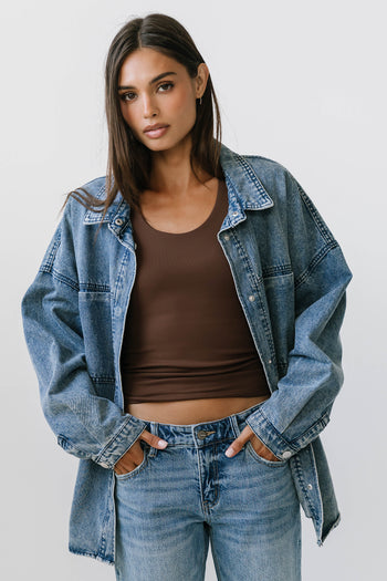 Sayla Tank Top in Dark Brown