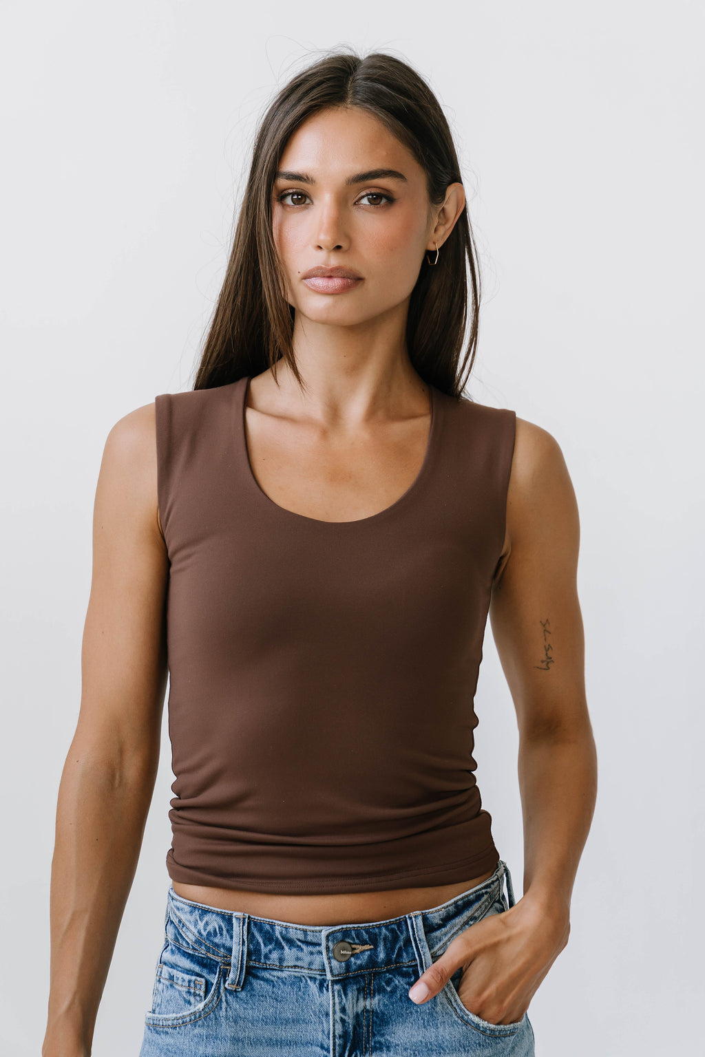 Sayla Tank Top in Dark Brown
