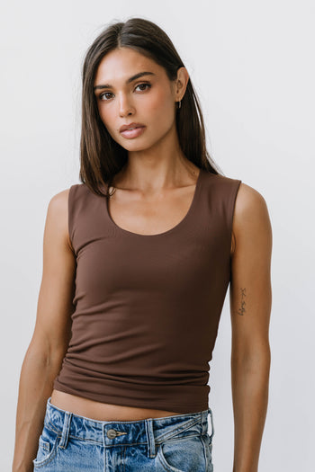 Sayla Tank Top in Dark Brown