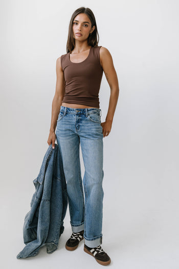 Sayla Tank Top in Dark Brown