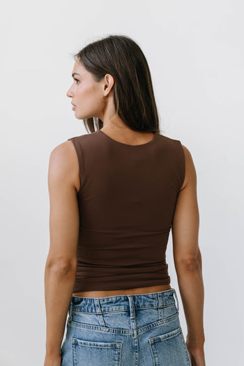 Sayla Tank Top in Dark Brown