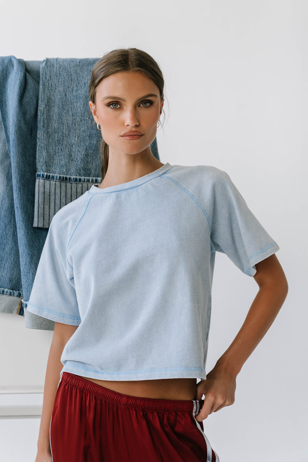 Sophie Raglan Top in Blue