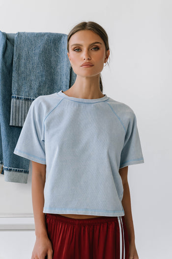 Sophie Raglan Top in Blue