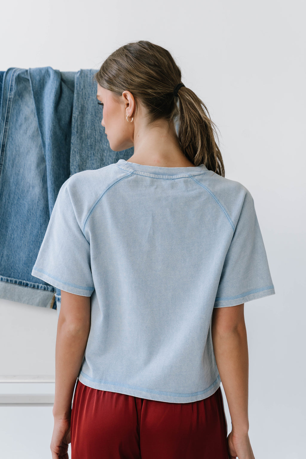 Sophie Raglan Top in Blue