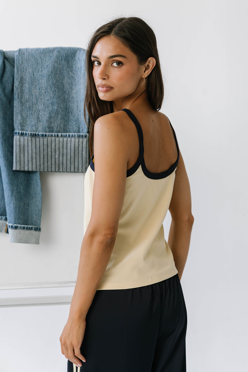 Rylan Contrast Tank Top in Yellow