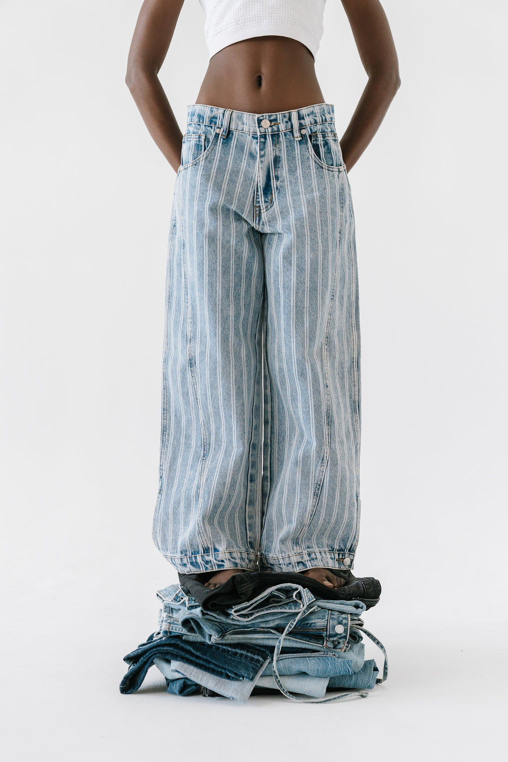 Barkley Striped Baggy Jeans