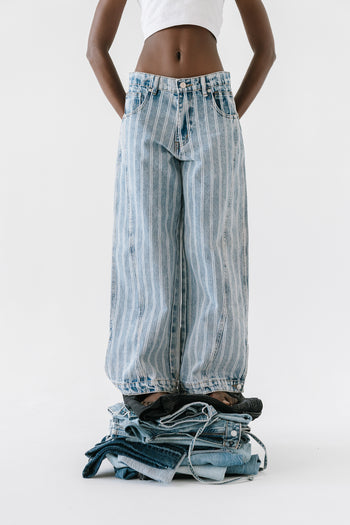 Barkley Striped Baggy Jeans