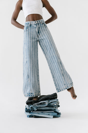 Barkley Striped Baggy Jeans