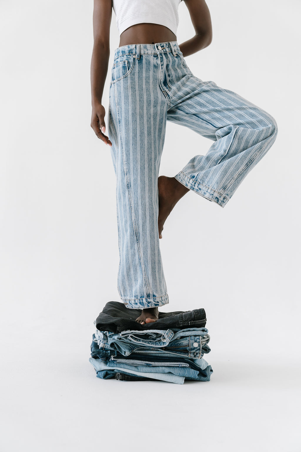 Barkley Striped Baggy Jeans